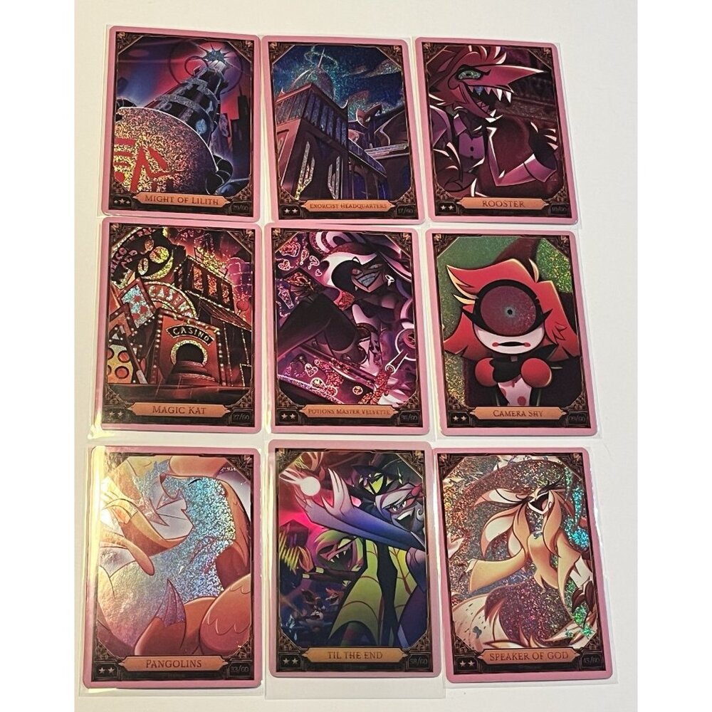 Hazbin Hotel S2 Second Edition 2 & 3 Star Pink Foil Card Lot of 9 Rare Uncommon